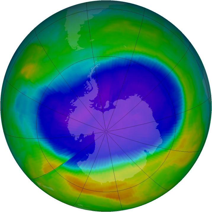 Antarctic ozone map for 30 September 1997